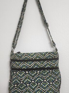 Vera Bradley Navy, Green and Cream Geometric Crossbody
